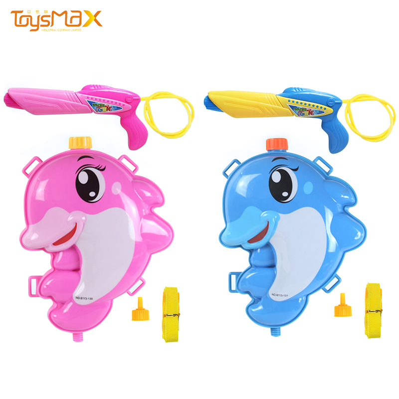 2021 cartoon dolphin colorful summer packsack water gun outdoor beach toy